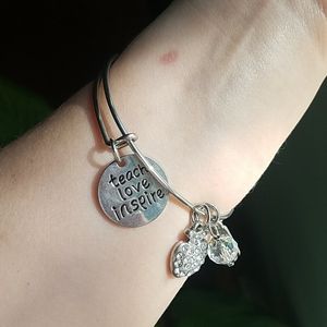 Cute silver teacher's bracelet